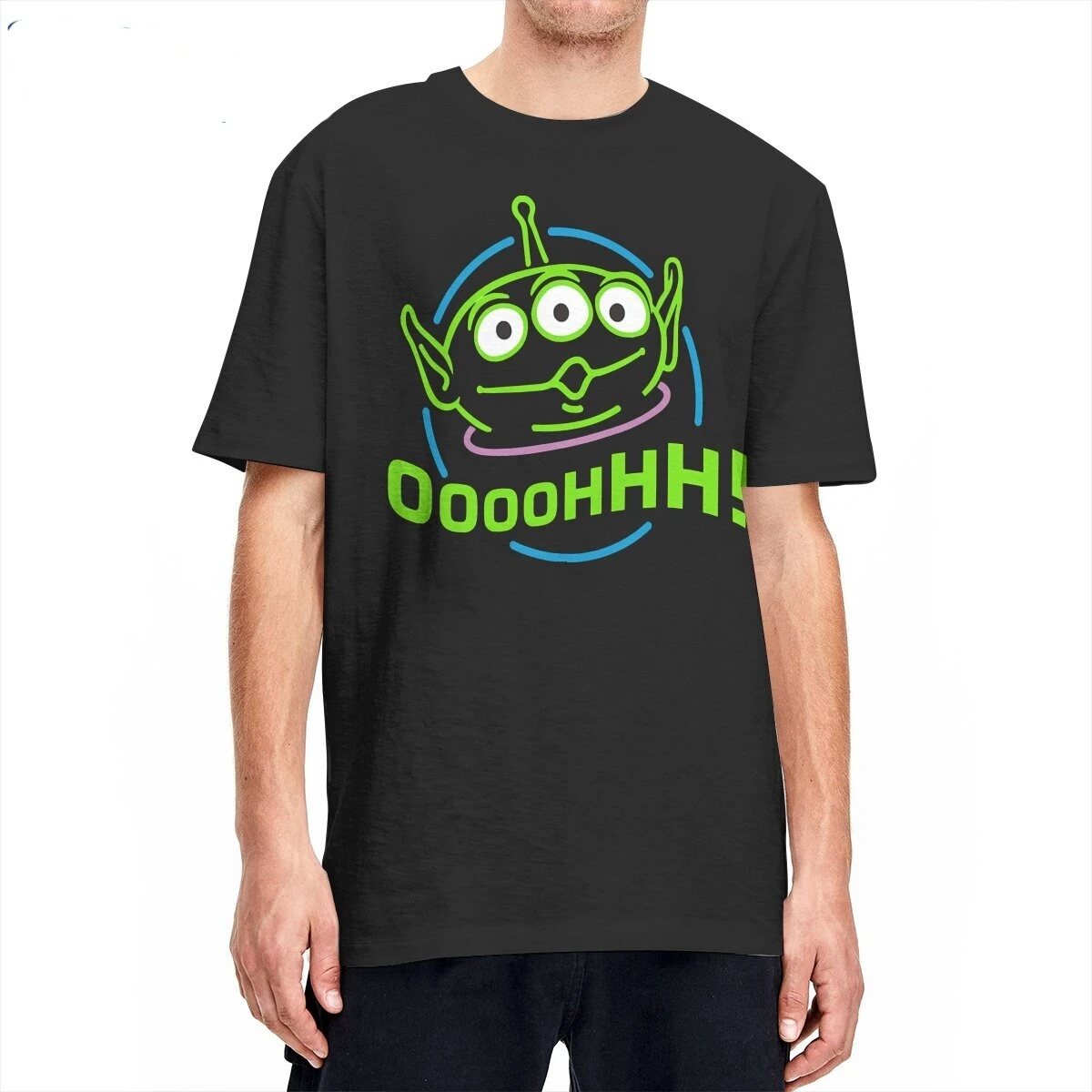 Men's T-Shirts  Oooohhhhhh Alien Toy Story Humorous 100% Cotton Tees Short Sleeve  T Shirt O Neck Clothes Adult