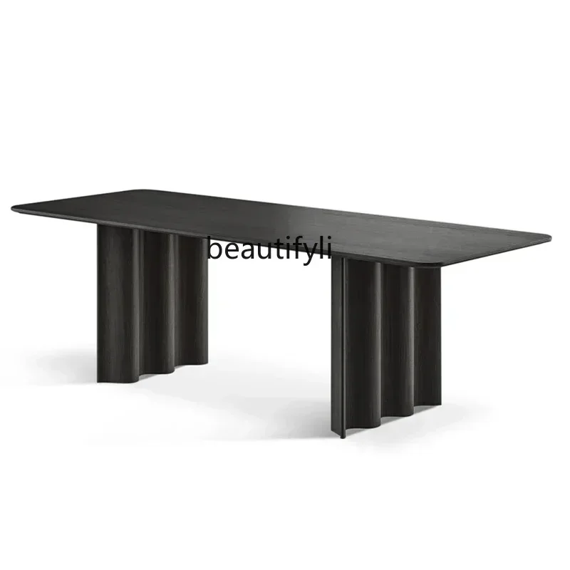 D178   Medieval style long table modern simple solid wood dining table log style home dining table designer rectangle