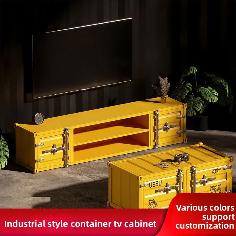 American wrought iron TV cabinet, industrial style retro living room storage floor cabinet loft simple furniture TV cabinet