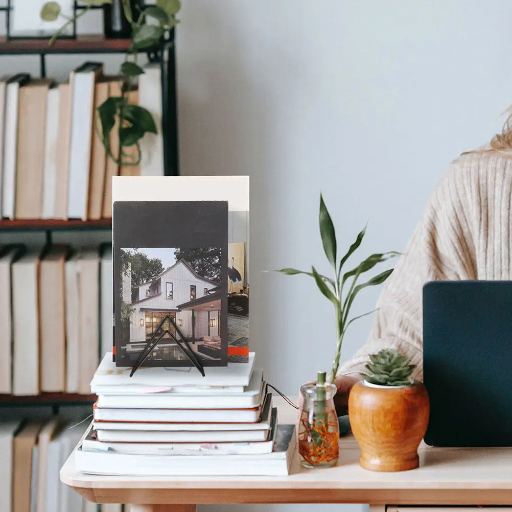 

Набор из 2 прочных железных подставок для книг, настольный органайзер для тяжелых книг, журналов, файлов, металлическая подставка для книг