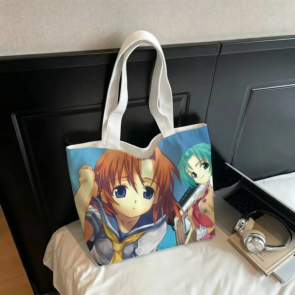 

H-Higurashi When They Cry Printed Canvas Tote Bag Shoulder Bag Commuter Mommy Shopping Bag