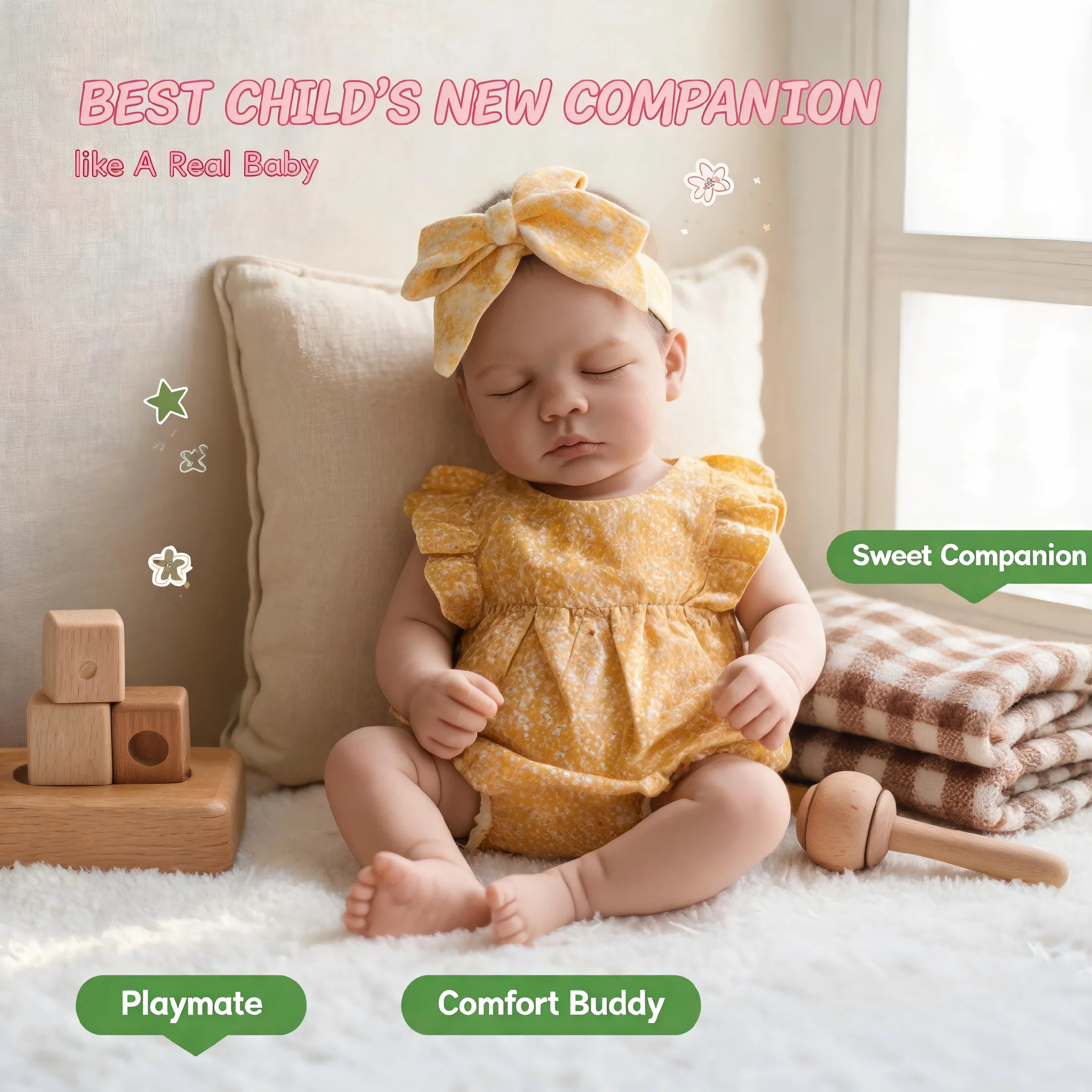 18-Inch Realistic Sleep Baby Doll Reborn Collectible Newborn Doll Suitable for Ages 3+ Best Gift for Birthdays And Christmas
