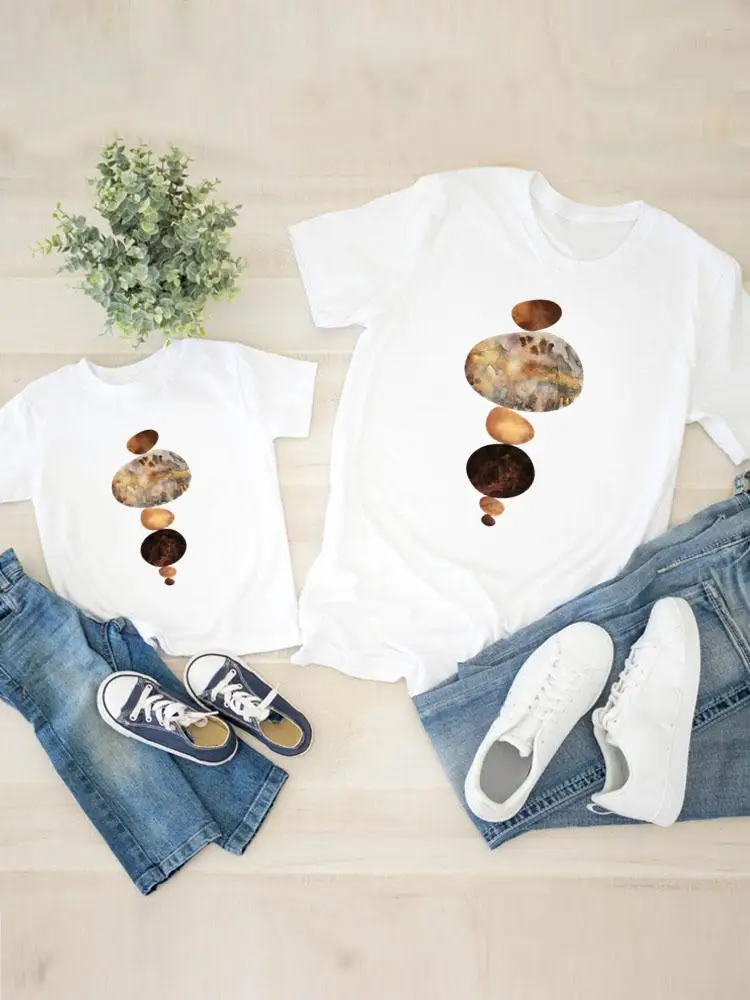 

Graphic T-shirt Tee Lovely Printing Cute Women Child Kid Clothing Boy Girl Summer Family Matching Outfits Mom Mama Clothes