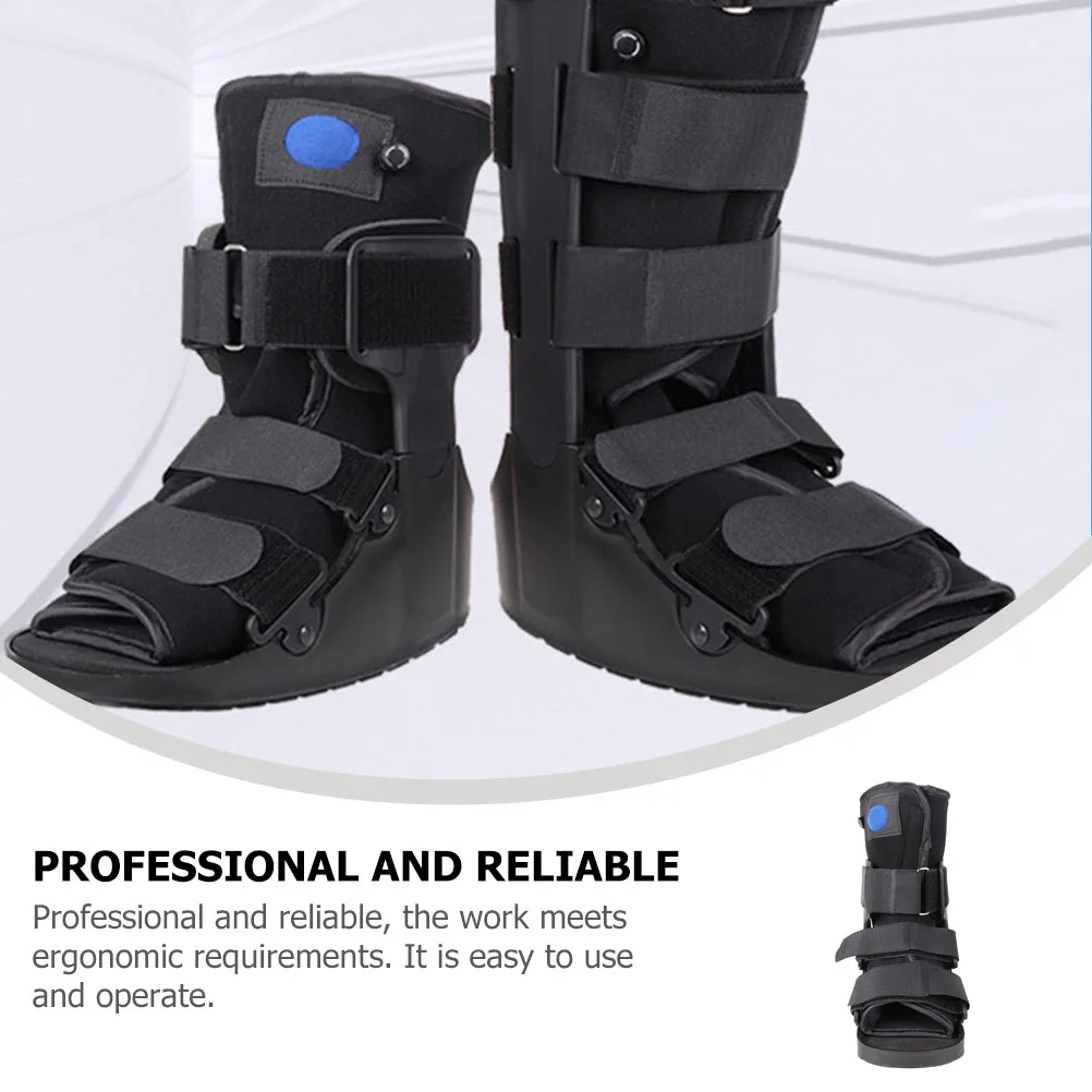 

Breathable Ankle Support Walking Boot For Sprained Foot Recovery Detachable Liner High-Density Sponge Protection Black Plastic