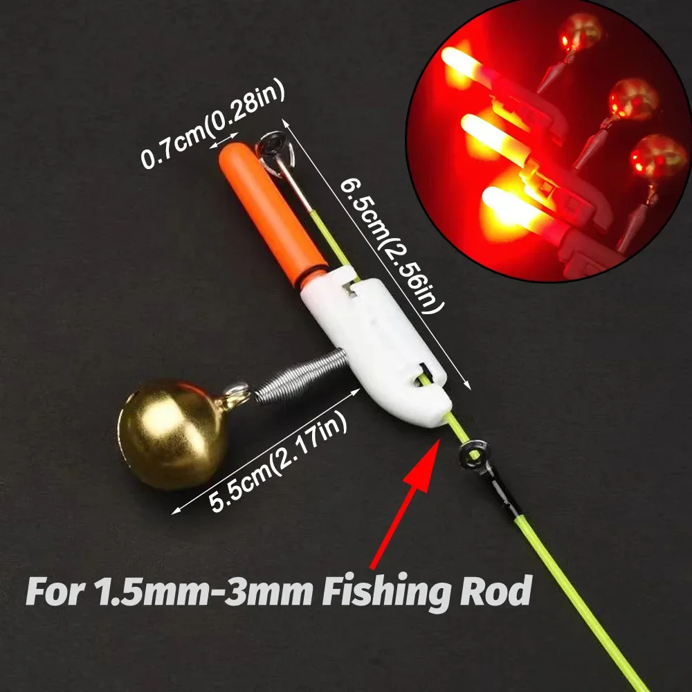 Fisch Biss Alarm Glocke Licht USB Ladegerät CR425 3,6 V Batterie Sensor Lampe Alarm Nacht Tool Kit Pesca Stange leuchtende Tackle Flash LED – Detail 1