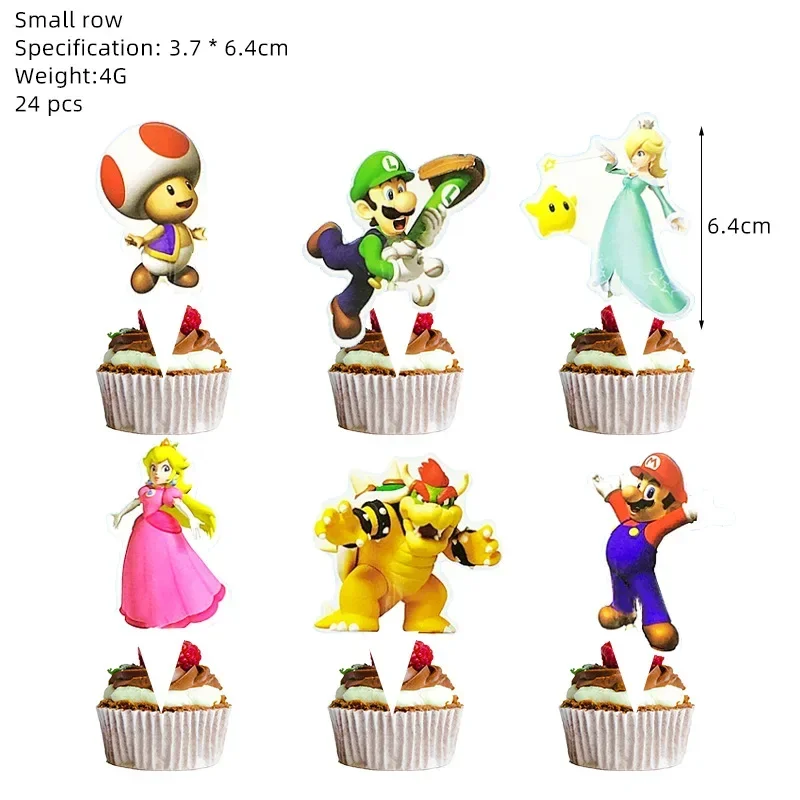 Cartoon Super Mario birthday party decorations Party Set anime Luigi Mario children balloon pull flag cake flag party supplies