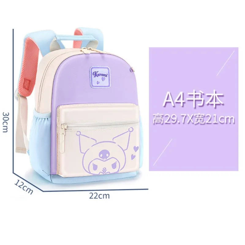 Sanrio-mochila impermeable de gran capacidad con dibujos animados para niños, mochila con forro de poliéster, Hello Kitty, Kuromi Melody, Kawayi