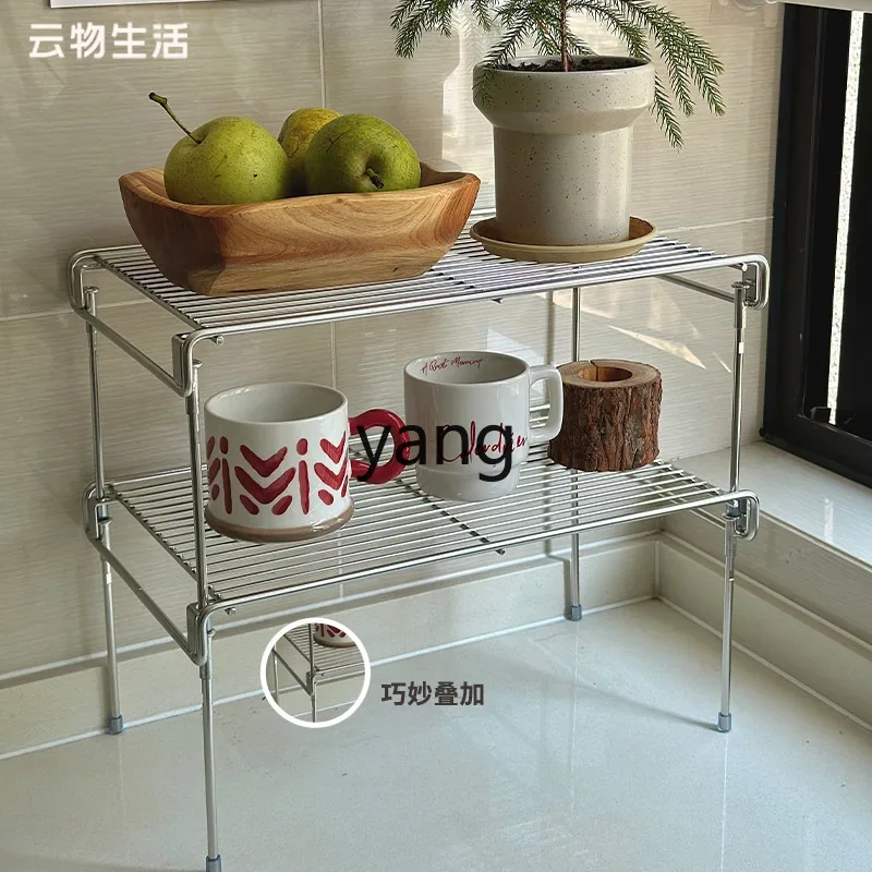 LH, stainless steel storage rack Storage can be stacked with household layered rack