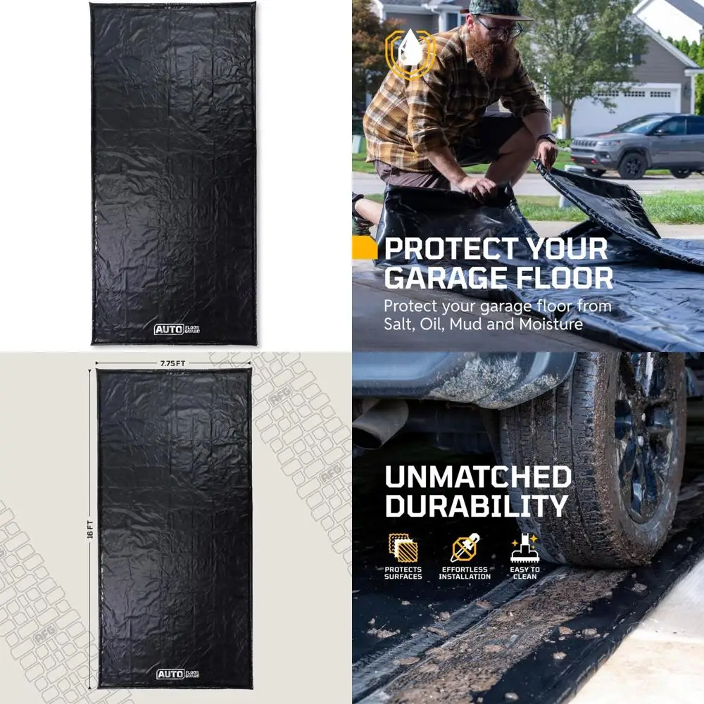 Компактный автомобильный сверхмощный напольный коврик для гаража, 7 футов 9 x 16 дюймов, большой размер для защиты автомобиля