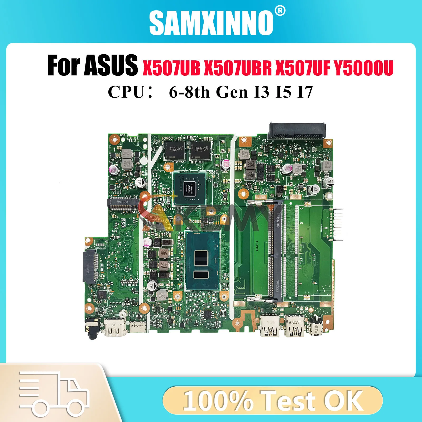 

X507UB Материнская плата для ноутбука ASUS X507UBR X507UB Y5000U X507U X507UFR F507U X507UF A507U X507UAR R507U Материнская плата I3 I5 I7 CPU