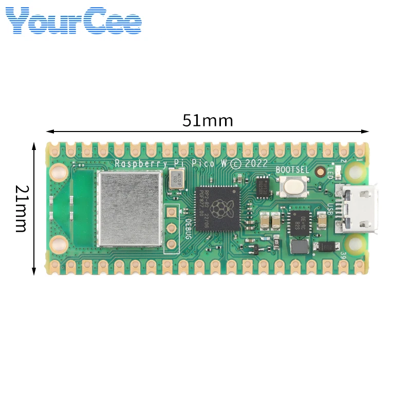 RP2040 Dual-Core 264KB ARM for Raspberry Pi Pico W Board Low-Power Microcomputers High-Performance Cortex-M0+ Processor