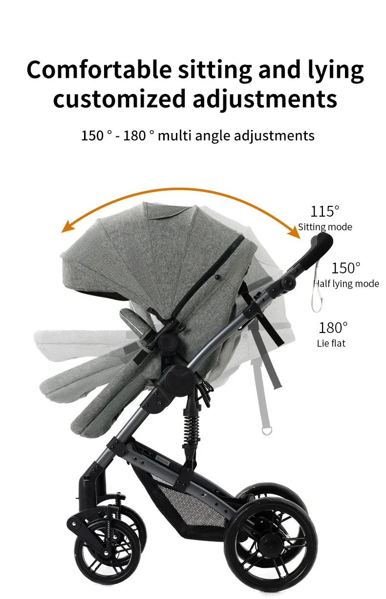 Lightweight Baby Stroller para recém-nascidos, Car Comfort Stroller, 2 em 1, frete grátis