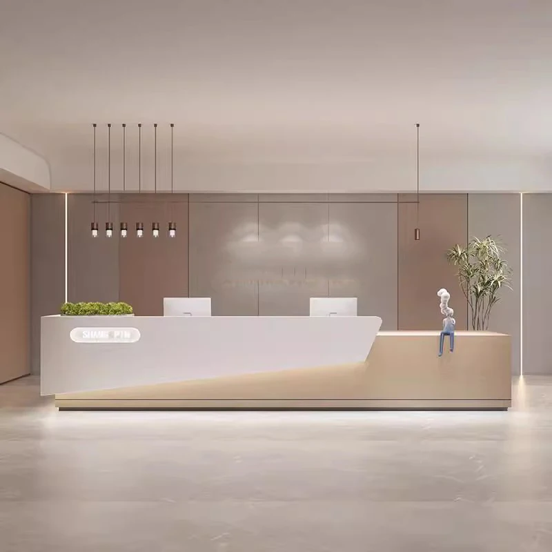 Storage Brown Reception Desks Wood Cheap Design Classic Drawer Reception Desks White Modern Empfangs Tresen Office Furniture