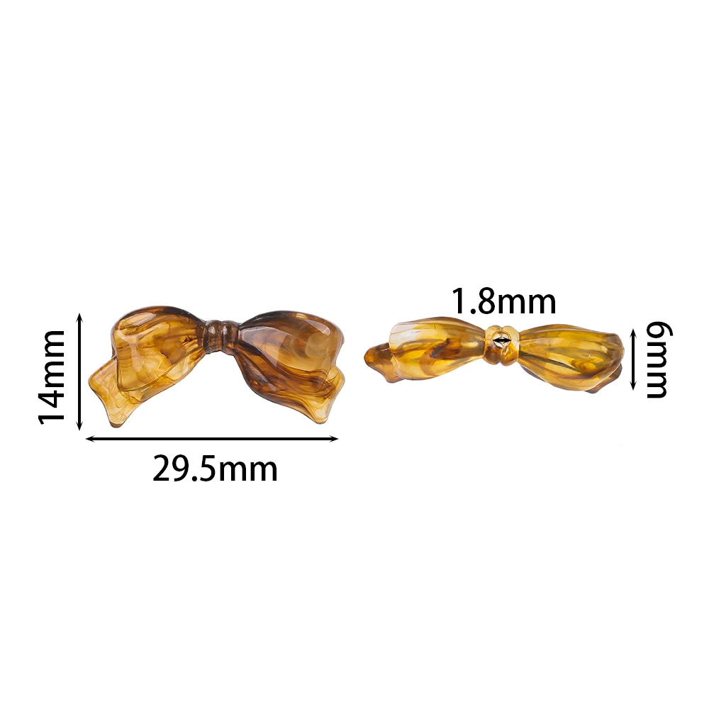 5pcs 14*29.5mm Acrylic Bow Tie Imitation Stone Beads Spacer Loose Beads for DIY Earring Necklace Bracelet Making Supplies