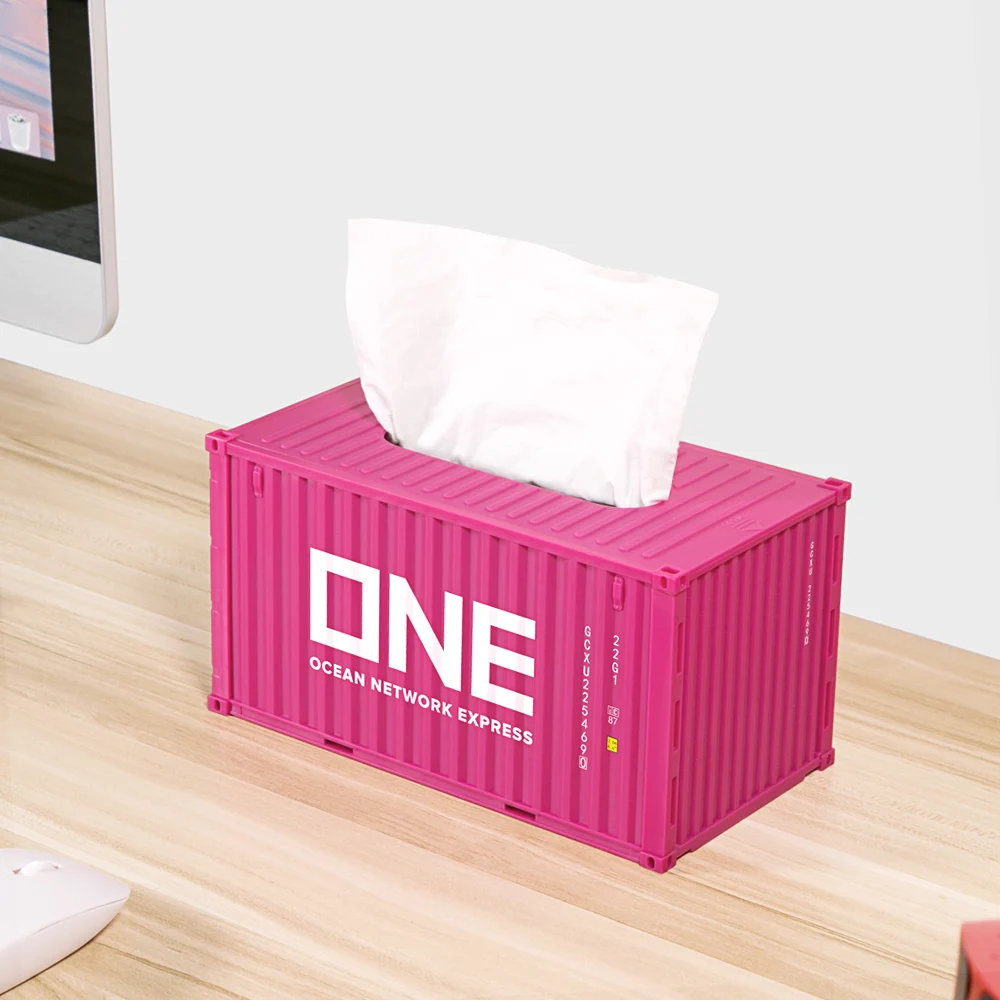 Retro Square Napkin Organizer ONE Shipping Container Creative Design Model Fashion Home Pink Tissue Box Car Tissue Decorations