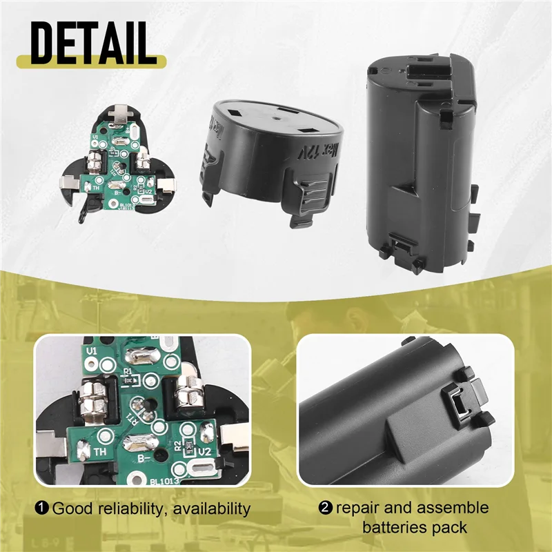 ABRW-BL1013 Trapano Elettrico Batteria Custodia In Plastica PCB Circuito Per 12V 10.8V Li-Batteria BL1013 BL1014