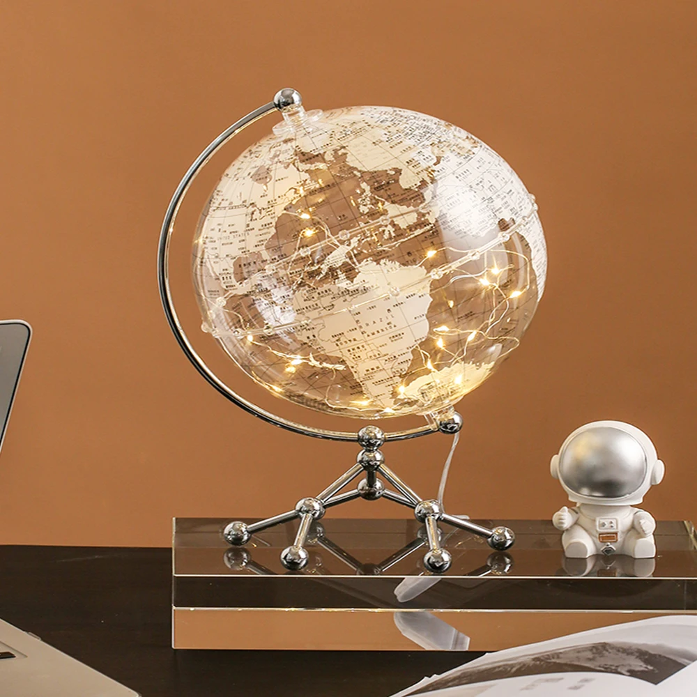 LED Transparent Mova Globe Home Decor Light Luxury Home Ornament Living Room Study Office Table Decorations Globe Earth Decorate