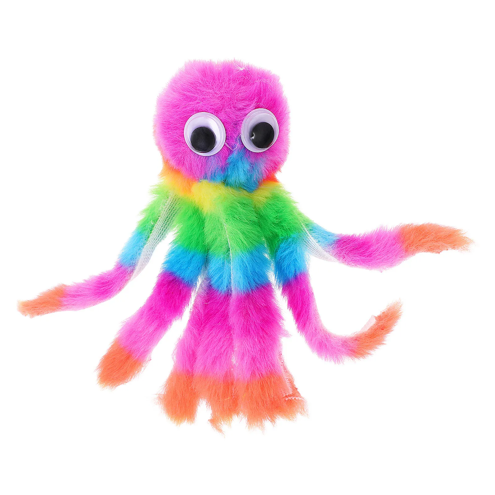 Small Cat Dog Octopus Pet Chew Plaything Soft Rainbow Color Interactive Stuffed Animal Cat Chew Toys Dog Toy
