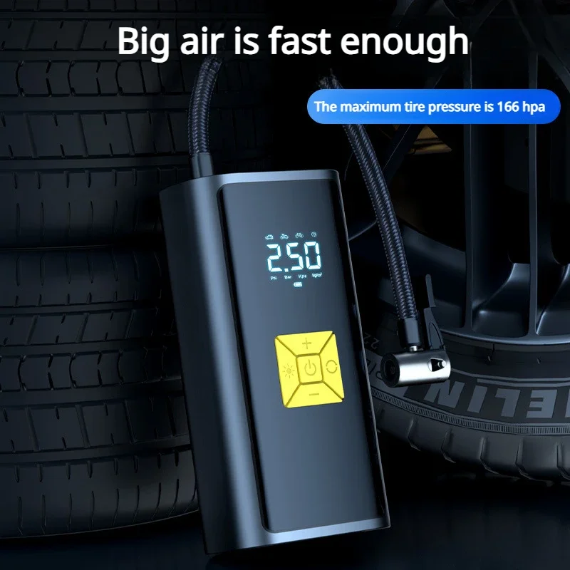 

6000mAh High Power Charging Bank Air Pump - Portable Inflator for Motorcycle/Car Tires, Basketball, Bicycle & Balloon