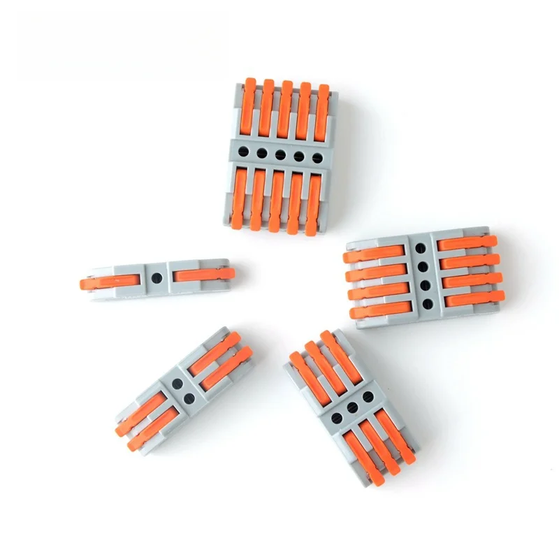 5Pcs Quick Connect 3-Way Terminal Block, CMK-423 Colored Wire Splitter For Simple DIY Electrical Connections
