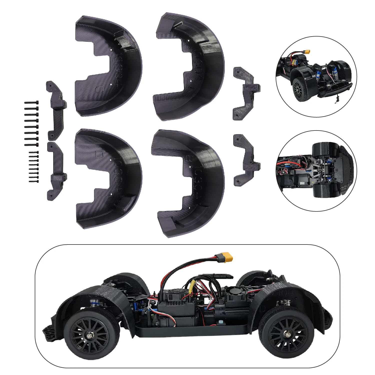 MJX10304 Simulation Front Rear Fenders Fender Lining For Mjx 10304 Hyper Go 1/10  High Speed Drift Rally RC Car Upgrade Part