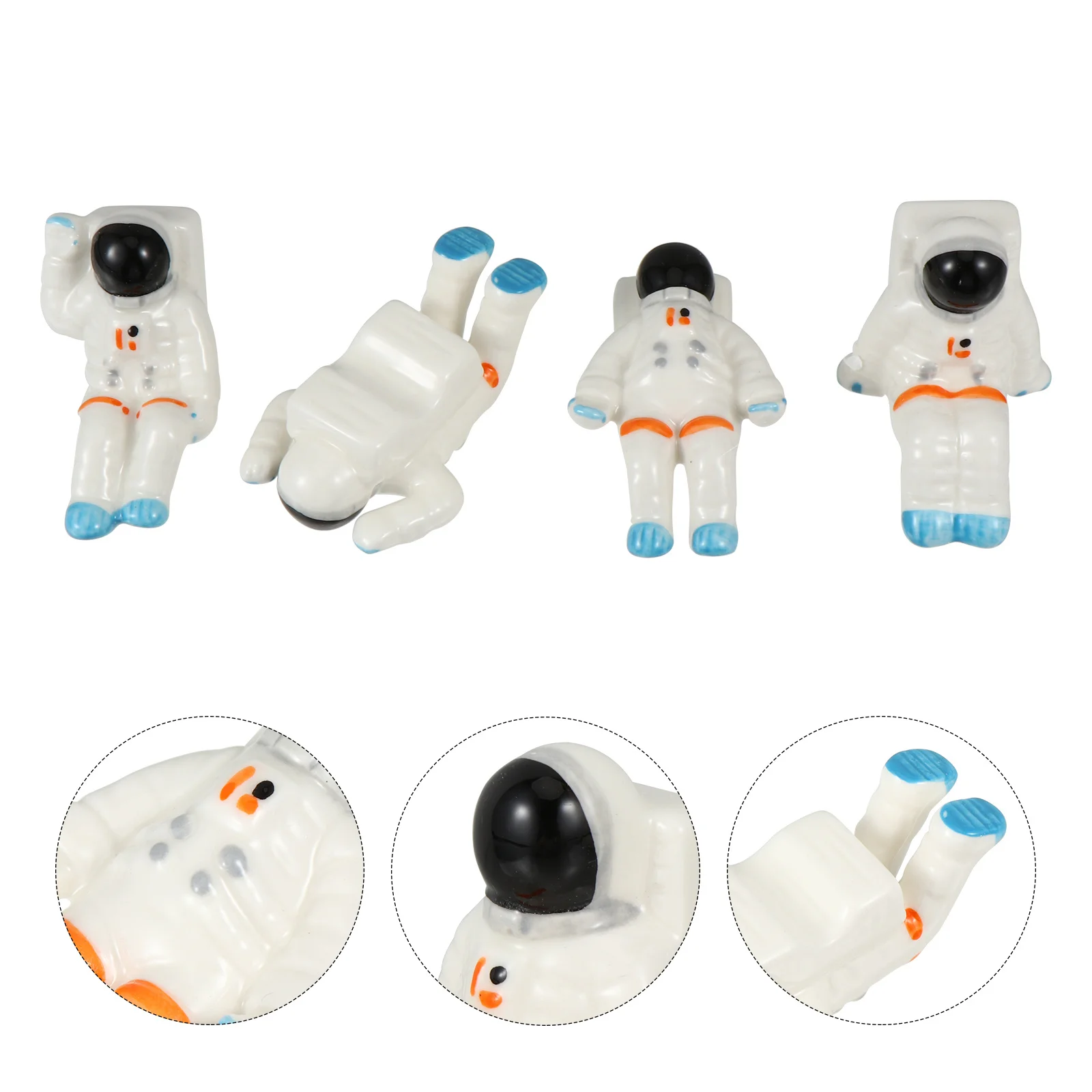 

4Pcs Astronaut Shaped Chopsticks Rest Premium Ceramic Cutlery Storage Rack for Home Light Weight Compact Table Decoration