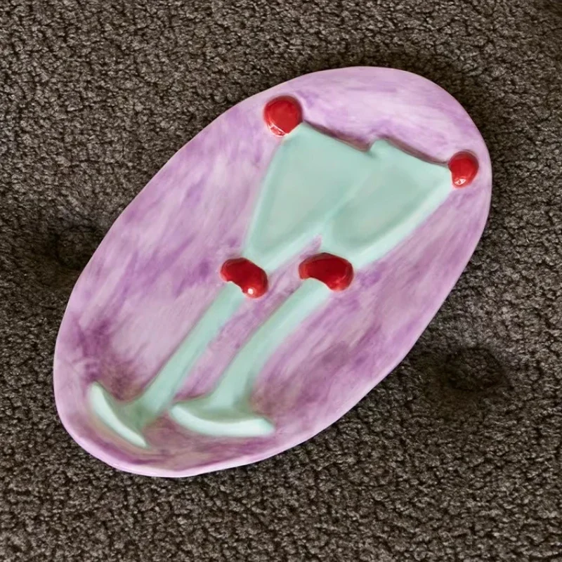 Oil painting painting plate, porch jewelry storage fruit tray
