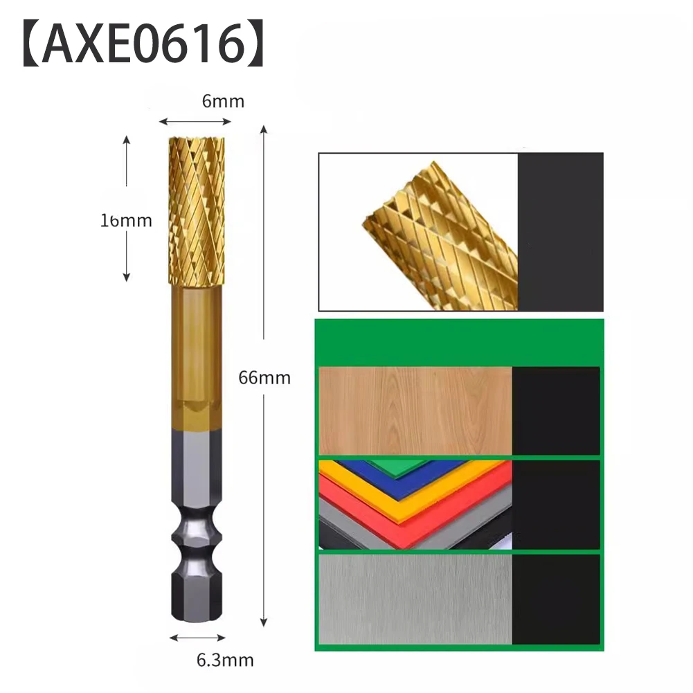 Shank Tungsten Carbide Milling Cutter Single And Double Slot Rotary File Milling Cutter 6.3mm Shank Diameter Power Tools