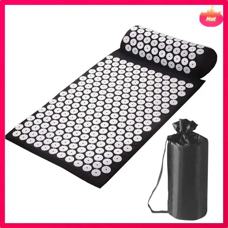 

[NEW!ABKG】 1Set Acupressure Mat Fitness Exercise Mat For Home Office Sports Lover 26X16inch Black