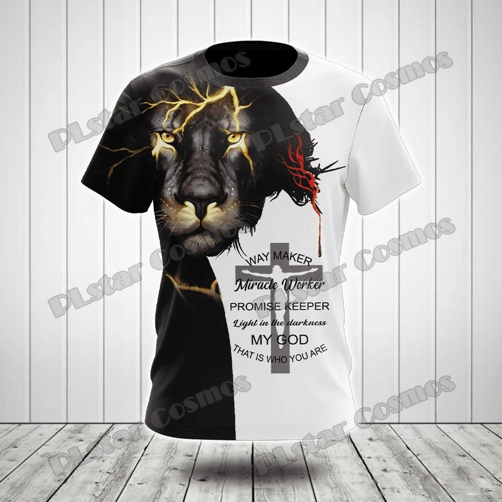 Jésus Lion façon fabricant Miracle travailleur 3D imprimé mode hommes T-shirt été Harajuku unisexe décontracté manches courtes T-shirt DR67