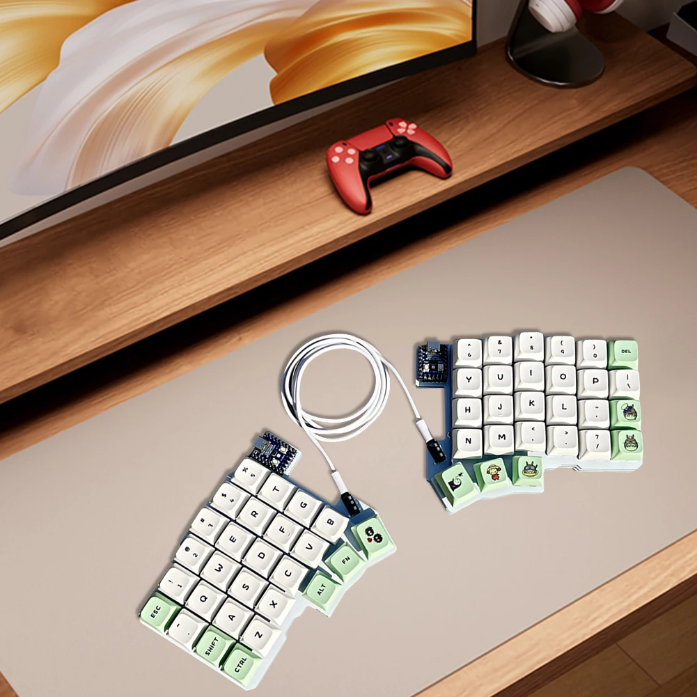 Split Keyboard Wired Programmable Keyboard Hot Swap Left Right Hand Keyboard Support QMK/VIAL Split-layout Keyboard for PC