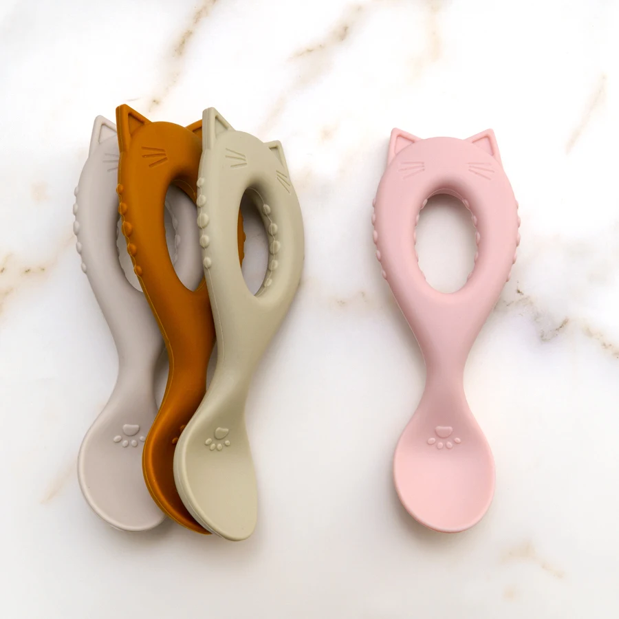 New Baby Soft Silicone Spoon Cartoon Animal Spoon Children Food Baby Feeding Tools Baby Spoon Gadgets Tableware