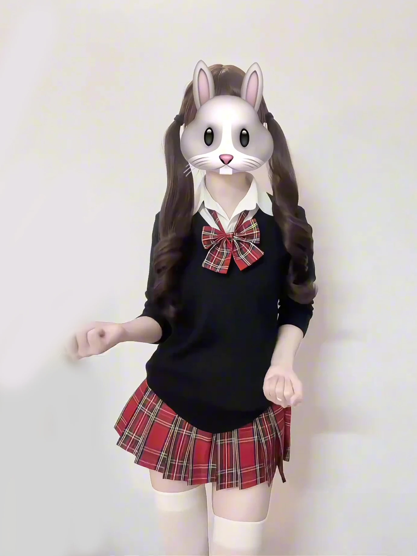 

Cisas Theme Knitted Sweater And Plaid Skirt Set for Women Sweet Sle Loose Fit Long Sve Collar Warm And Cozy