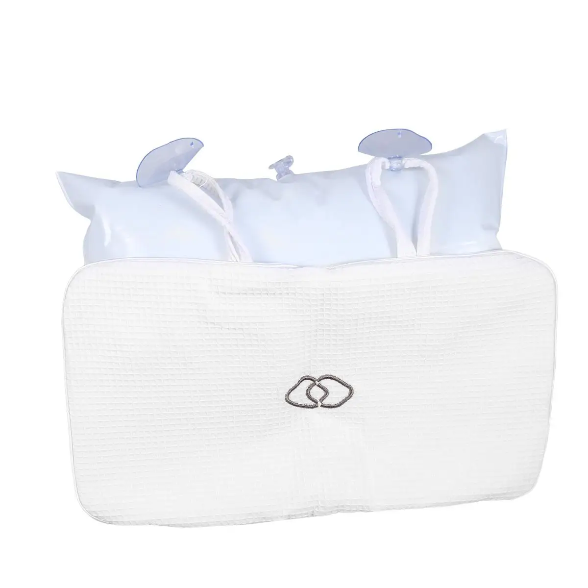 

2PC White Bathroom Bath Bathing Pillows Air Bathing Pillows Bags Spa Bath Soft Mesh PVC Inflatable Suction Cups