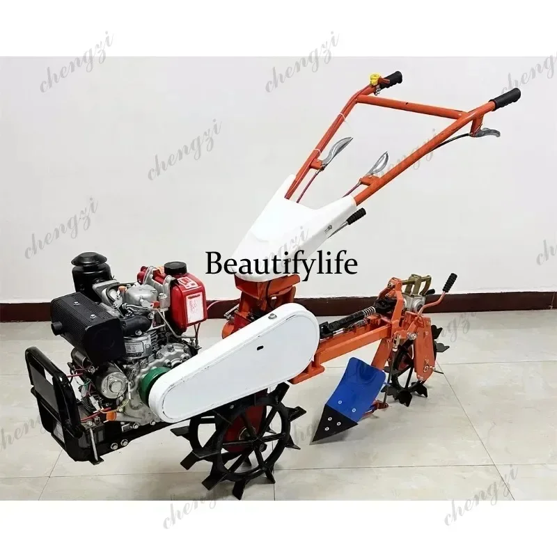 f182  Oscillating Multi-GardenTools  New double drive furrowing plow diesel micro tiller small agricultural ridging