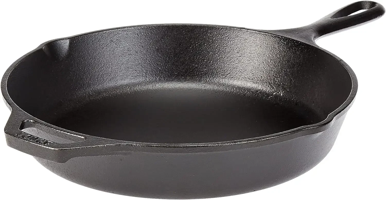 

Lodge 13-1/4 Inch Cast Iron Pre-Seasoned Skillet – Signature Teardrop Handle - Use in the Oven, on the Stove, on the Grill,