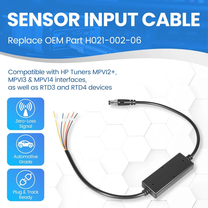 Auto Sensor Input Cable H021-002-06 Compatible with HP Tuners MPVI2+ MPVI3 MPVI4, PROLINK+ Style Analog CAN Bus Cable