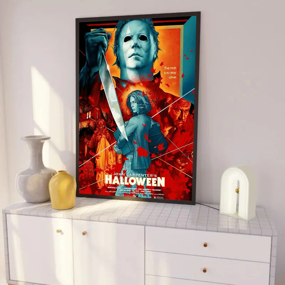 أفلام الرعب هالوين مايكل مايرز ملصق فني ذاتي اللصق مقاوم للماء ورقة ملصق مقهى بار غرفة جدار ديكور