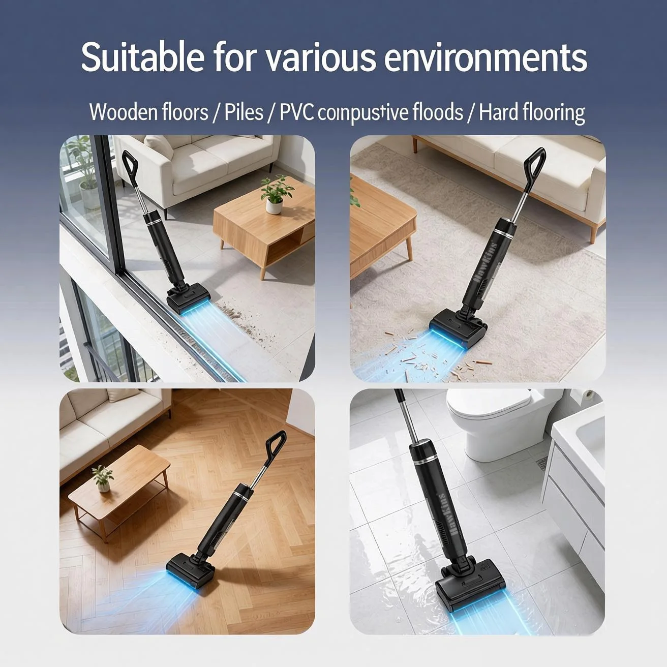 Smart Cordless Brushless Self-Cleaning Floor Washer Vacuum Wet And Dry Scrubbing Mopping Household