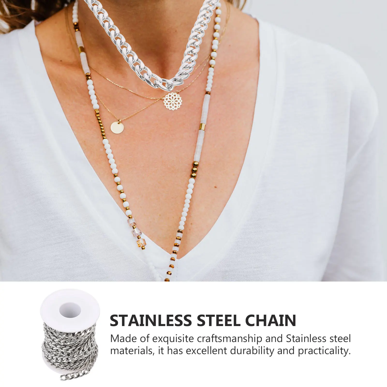 

1 Roll Stainless Steel Chain High Quality DIY Jewelry Chain for Necklace Bracelet Crafting DIY Chains Bracelet Chains
