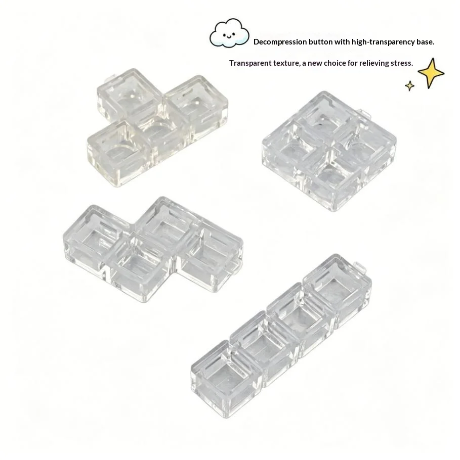 Clear Keyboard Riser DIY Easy Install Holder with Creative Keychain Fits All Keycap Fidget Toy for Desk Setup