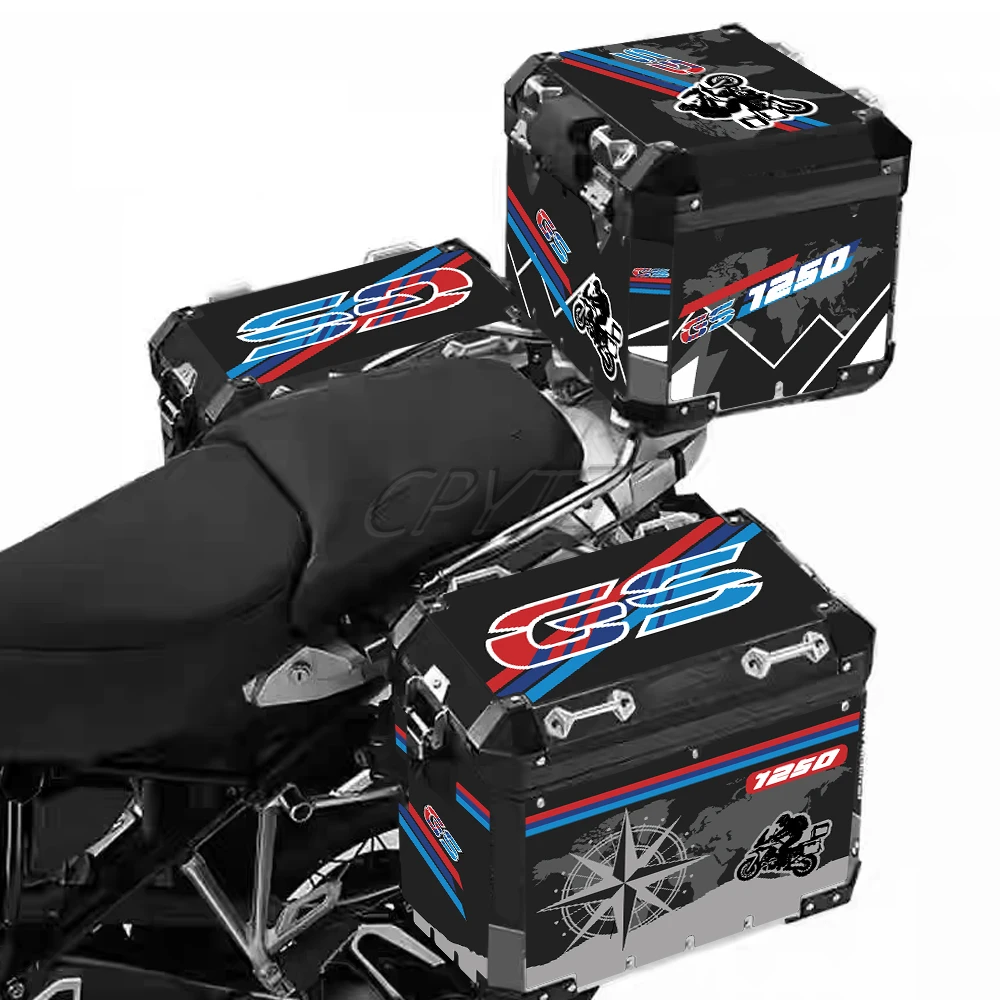 Motorcycle Panniers Decals Aluminum Box Sticker Case Luggage Tail Top Stickers fit For R1200GS R1250GS F850GS ADV  Adventure