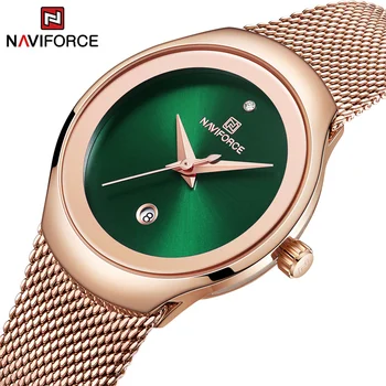 NAVIFORCE 2024 Vrouwen Horloges Luxe Rose Goud Ultra Dunne Dameshorloge Luxe Waterdicht Quartz Horloge Vrouw Relogio Feminino