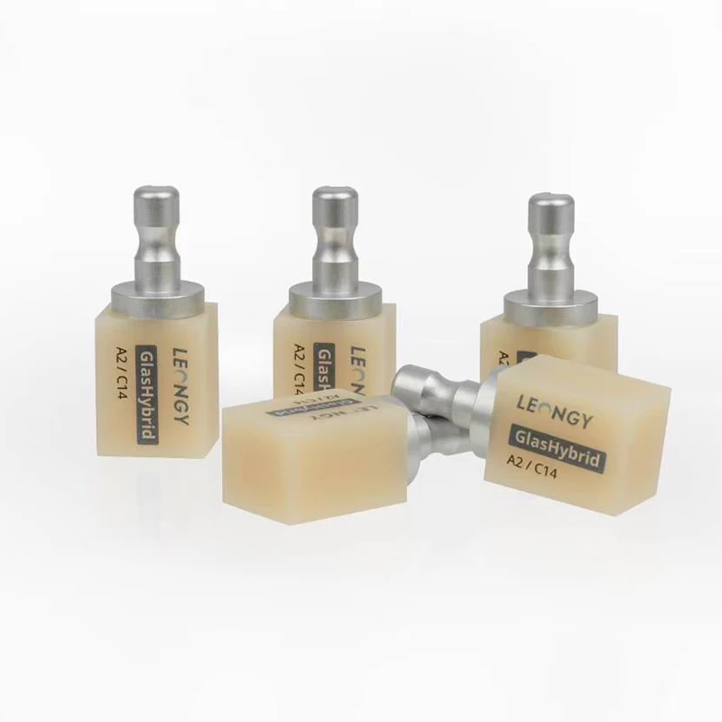 

5pcs/box C14 Dental GlasHybird CAD/CAM Blocks A1/A2/A3/A3.5 Color Elastic Porcelain Blocks