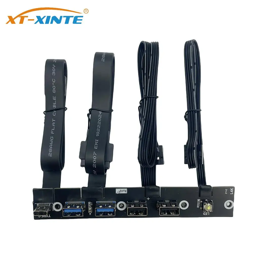 

USB 3.0 Front Panel Hub IO Panel 2-port USB3.0+2-port USB2.0+1-port TYPE-C 20G+LED Switch For PC Case Desktop Computer Chassis