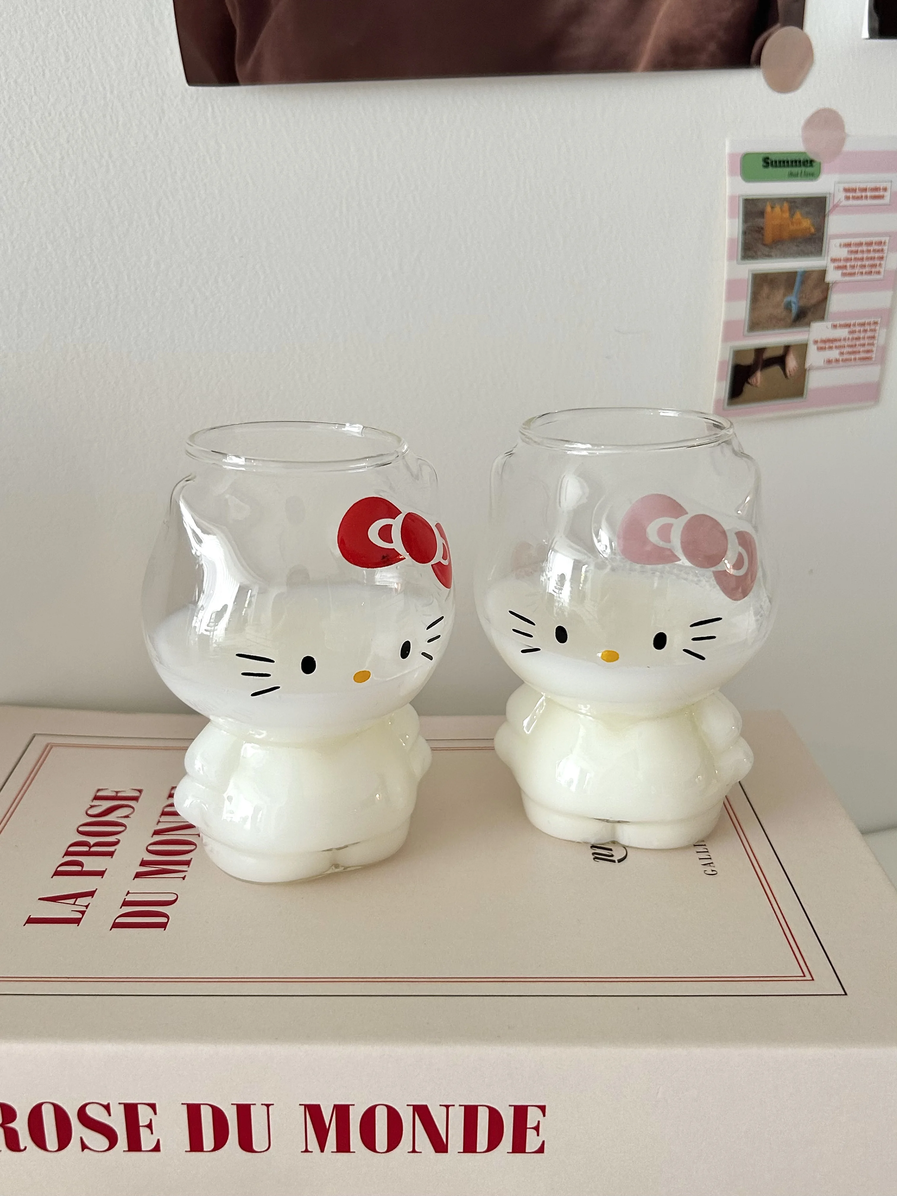 

300ml Hello Kitty Heat Resistant Coffee Glass Cup Transparent Kids Water Cup For Milk Tea Juice ，Coffee Mug For Home Drinkware