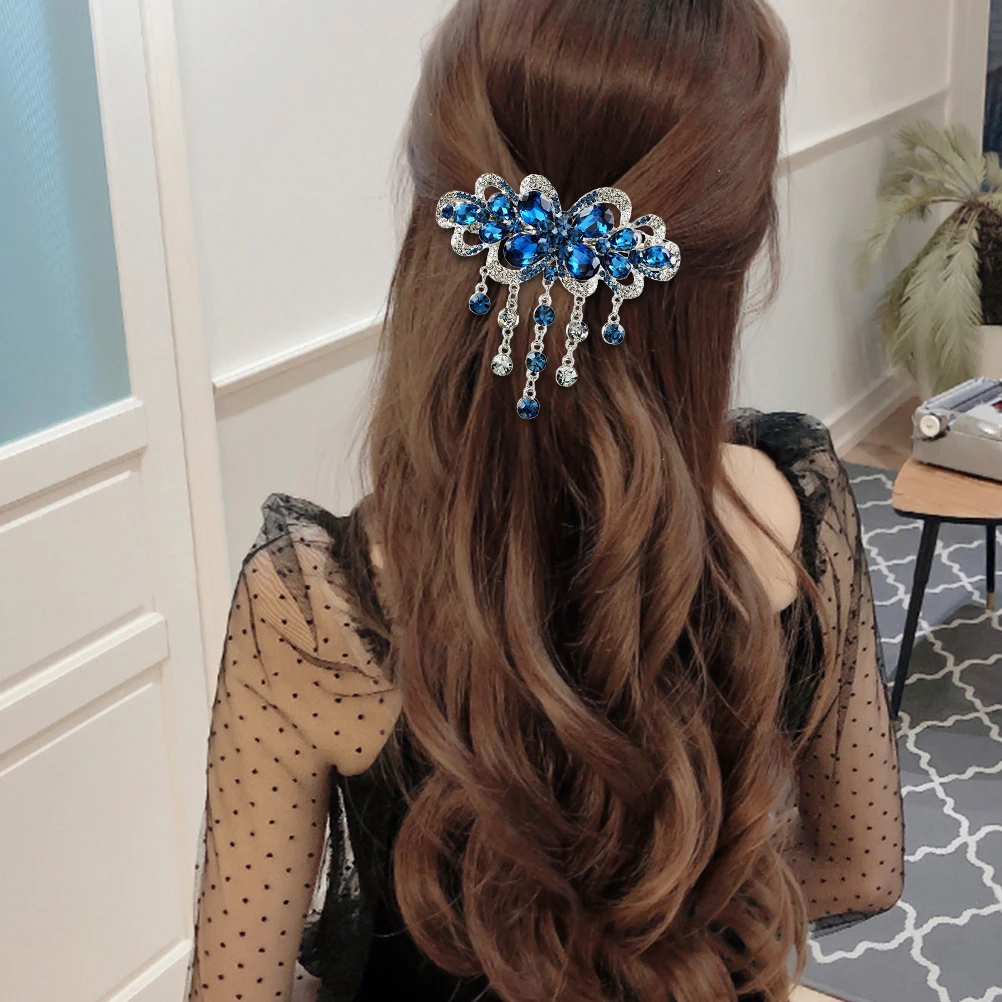 

2 шт., заколка для волос со стразами, блестящая кисточка, пружинная заколка, винтажные свадебные аксессуары, женский инструмент для прически для свадебной вечеринки