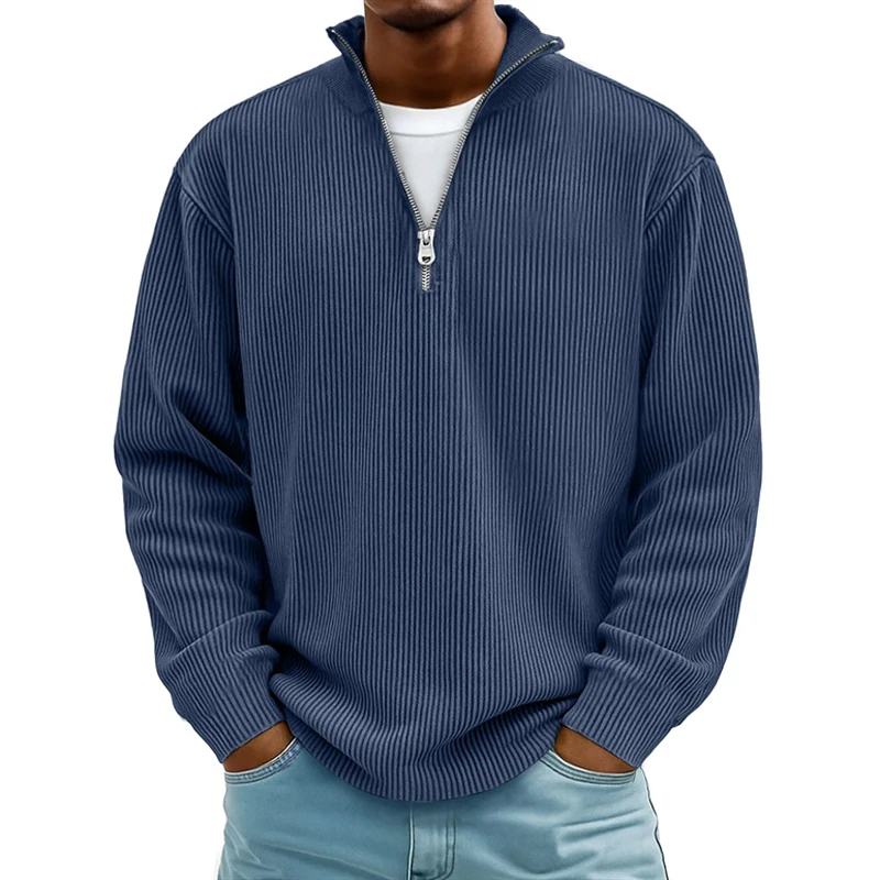 2026 Autumn Winter Half Zipper Sweatshir Men Solid Loose Casual Hoodie Stand Collar Long Sleeve Warm Sportswear Male Streetwear