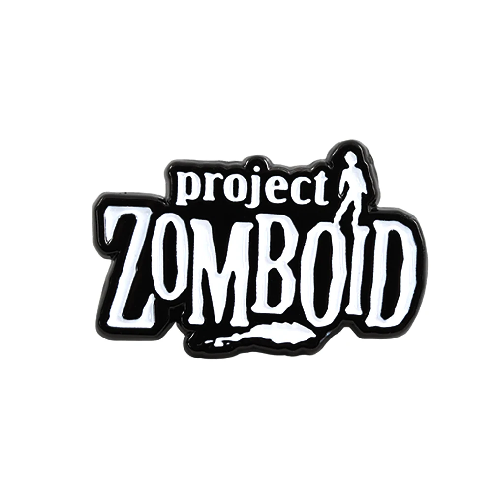 P-Project Zomboid Spiel-Logo-Brosche, Horror-Spiel-Anstecknadel für Gamer, Fans, Sammler, Zombie-Survival-Deko – Detail 1