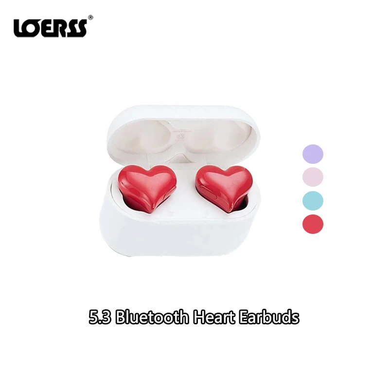 

LOERSS 5.3 Bluetooth Earbuds TWS HIFI Stereo Sound Effect Earphones ANC Noise Reduction Headphones Heart Design Music Headsets